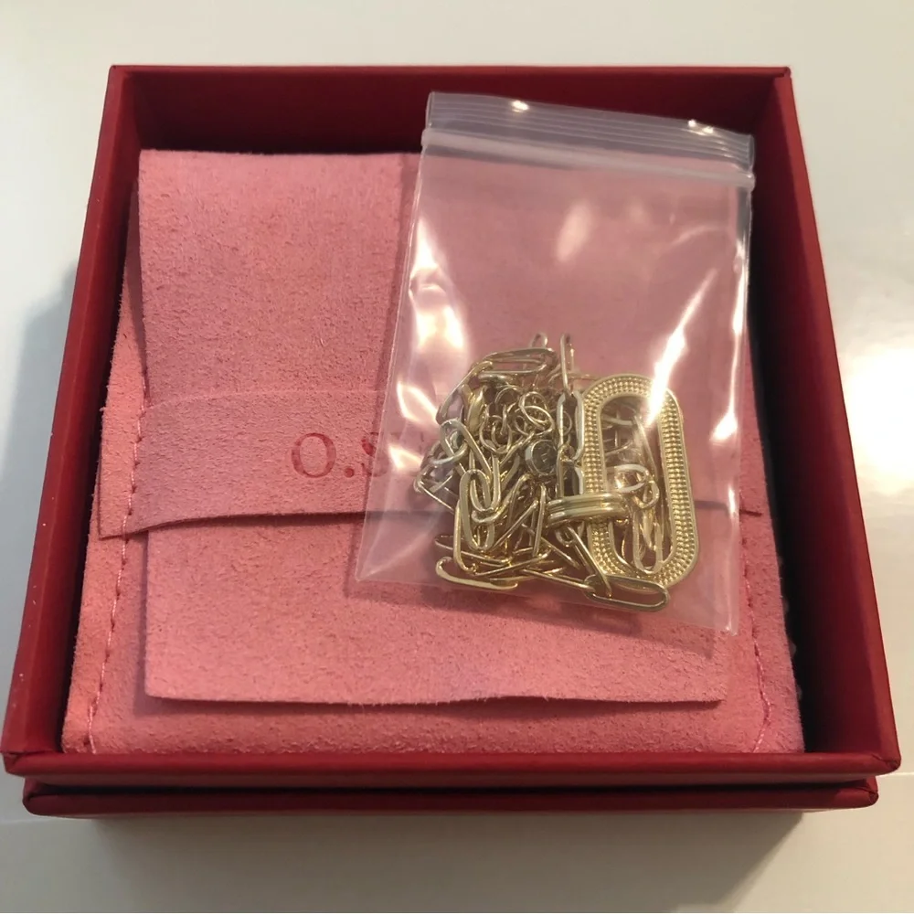 NIB O.Secret Paperclip Chain Pendant Necklace - Picture 13 of 15